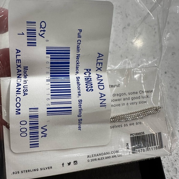 Alex and Ani .925 sterling Silver Seahorse Pendant pull chain Necklace - Picture 4 of 6